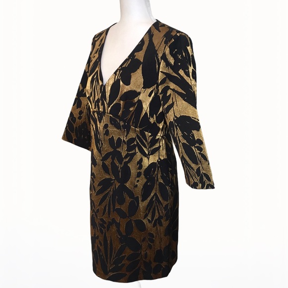 Trina Turk Muni Metallic Jacquard Sheath Dress -10 - Picture 9 of 16